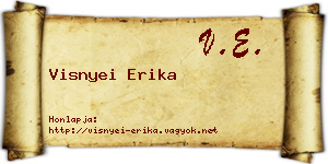 Visnyei Erika névjegykártya